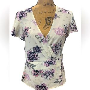 Women’s multicolored floral New York & Co. Wrap Top